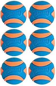 Chuckit! 6 Pack of Ultra Squeaker Ball Dog Toys, Medium, Whistles When Thrown