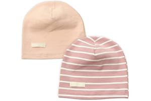 LACOFIA Baby boys beanie hat, kids’ soft cotton knitted hats, toddler striped hat, 2 pieces.
