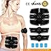 Produktbild Elebor EMS Bauchmuskeltrainer, Trainingsgerät Fitness Training Muskel Geräte Fettverbrennungn Massage-gerät Für Mann Damen Geschenk 10 PC Gel-Auflagen