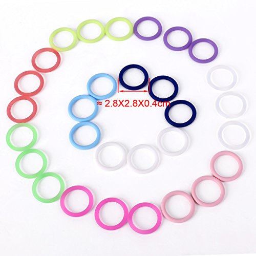 30er Mini Bunt Silikonring Schnulleradapter f Schnuller ohne Ring Schnullerkette - 3