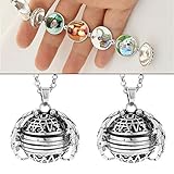 ♥♥__◕_____◕___♥♥ AMhomely 2 Stücke Halskette Gedenkbuch - 2019!Magische Foto Anhänger Speicher Floating Erweiterung Foto Medaillon Halskette Überzogen Angel Wings Flash Box Mode Album Box Halsketten (2PC)