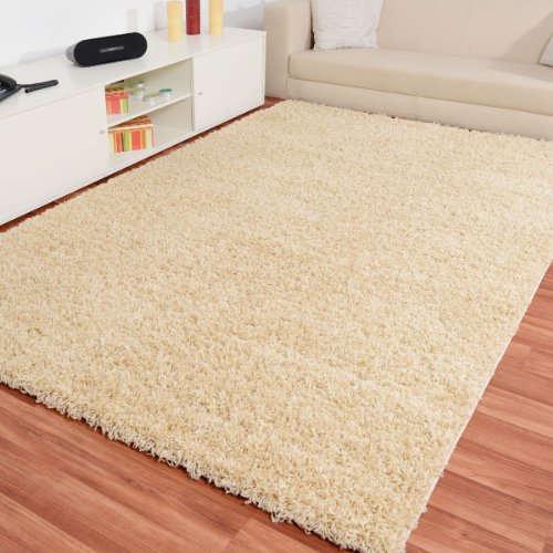 Preisvergleich Produktbild Shaggy Hochflor Teppich Fluffy Creme - versandkostenfrei schadstoffgeprüft pflegeleicht antistatisch schmutzresistent robust strapazierfähig Wohnzimmer Schlafzimmer Kinderzimmer Flur , Größe Auswählen:120 x 170 cm
