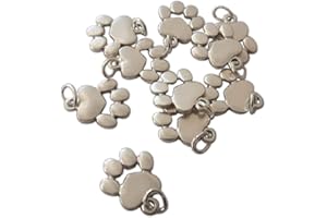 EUROFUSIONI Ciondoli Zampetta Cane e Gatto placcati Argento. 10 Charm per creazioni Fai da Te: Abbigliamento, Decorazioni, Accessori, bigiotteria, Gioielli, bracciali, bomboniere. Zampa Cucciolo h 1,6 cm