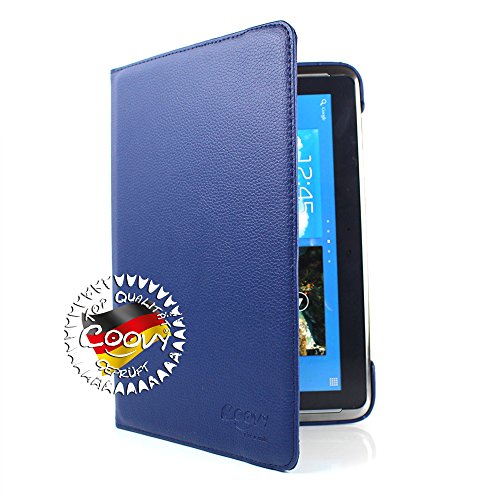 COOVY® 360° ROTATION COVER FÜR SAMSUNG GALAXY NOTE 10.1 GT-N8000 GT-N8010 GT-N8020 SMART HÜLLE TASCHE ETUI CASE SCHUTZ STÄNDER Farbe dunkelblau - 7