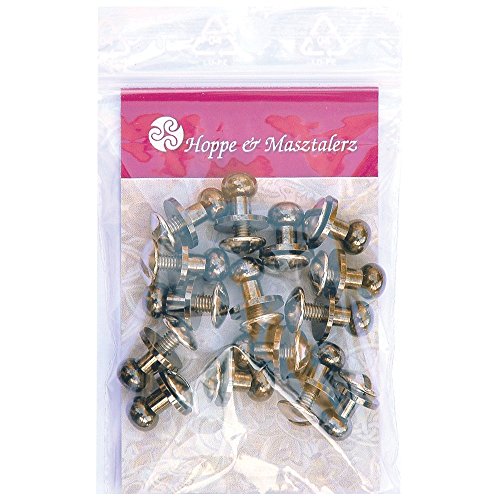 15 Knopfschraubnieten Patronentaschenverschluss Beiltaschenknöpfe Knopfnieten zum Anschrauben Pilzkopfschrauben 6MM nickel-geschwärzt - 2