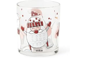 Excelsa Snowman Lot de 3 verres à eau, verre, décoration de Noël