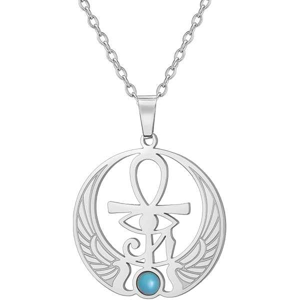 Collier BIB ISIS XXL En Doré - Collier égyptien Ancien Grand Format Pour Femme - Pendule 9x5 Cm, Chaîne 40 Cm