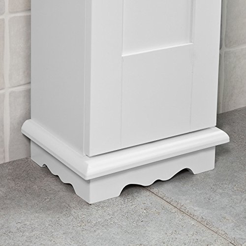 SoBuy® FRG177-W Freistehend weiß Toilettenrollenhalter Toilettenpapieraufbewahrung Badregal Standschrank BHT ca: 21x99x16cm - 7