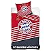 Produktbild FC Bayern München Offizielles (Bundesliga) Einzelbett-Bettbezug-Set mit Kissenbezug, wendbar, 100% Baumwolle
