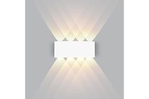 CHEVVY Aplique LED de Pared Interior/Exterior 8W Blanco Moderno Apliques de Pared LED Luz Blanca Cálida 3000K Luces led pared para Baño Jardín Dormitorio Pasillo Escaleras IP65