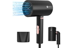 Slopehill 1875W Reisefön Klappbar Klein, Fön mit Stylingdüsen, Ionen Haartrockner Föhn mit 3 Temperatureinstellungen und Stufenlos variable Geschwindigkeit