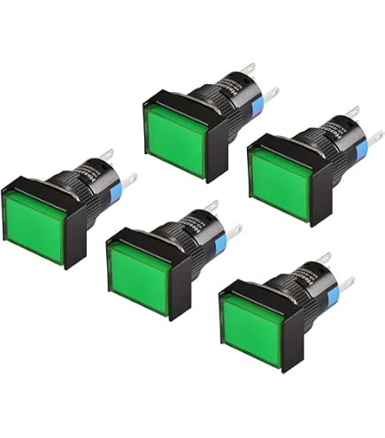 Boutons Poussoirs Momentanés 16 Mm - Lot De 5, 1NO+1NC, LED Rouge 12V, Pour Panneau De Contrôle - 6