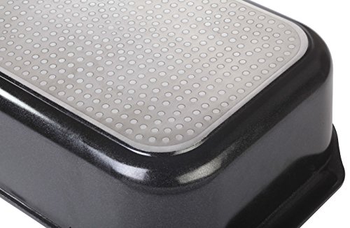 GSW 800419 Ceramica kobaltblau Induktion Rechteckbräter mit Aroma-Glasdeckel 40x26x11cm / circa 8,0 L inkl, Backpinsel-Set 2-teilig, Aluguss, schwarz/blau, 40 x 26 x 12,5 cm, 4 Einheiten - 3