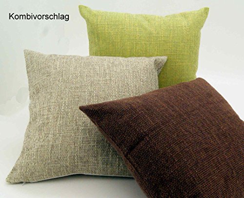 edle Kissenhülle meliert mit Struktur in hochwertiger Bouclé Leinen-Optik mit Reißverschluß – in braun 40×40 cm – Kissen Typ314 - 2