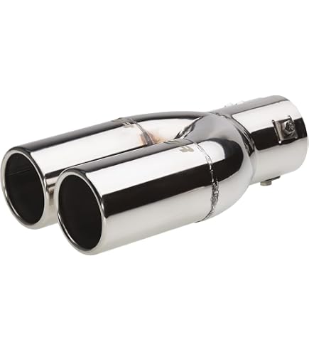 Double Embout Tuyau Échappement 53mm Diamètre Intérieur - Acier Inoxydable Universel, Look Sportif Premium