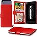 Price comparison product image Aventus (Red) OnePlus 3T Case Premium PU Leather Universal Spring Clamp Wallet Case with Camera Slide, Card Slot Holder and Banknotes Pocket