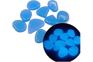 JIMMACKEY 100 Pcs Pierre Lumineuse, Galet Lumineux Cailloux Artificiels Pierres Décoratives dans la Nuit pour Jardin Extérieur Aquarium Passerelles Piscine Chemin Pelouse Cour Pierre D'aménagement (B)