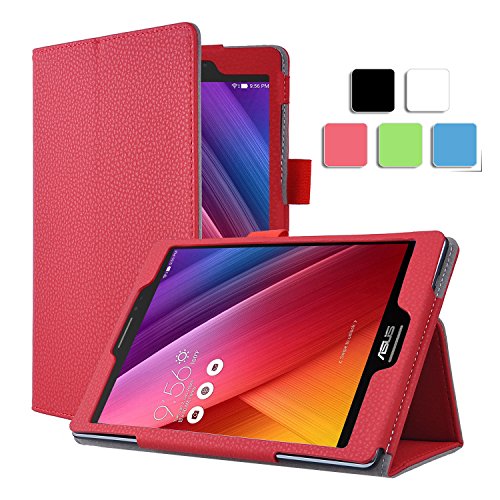 ASUS ZenPad 8 Z380M hülle, iBetter® ASUS Z380M hochwertiges PU Leder Etui hülle Tasche Case- mit Standfunktion, super 360° Anti-Wrestling, ist für ASUS ZenPad 8 Z380M 8.0 Zoll Tablet PC perfekt geeignet,Rot - 7