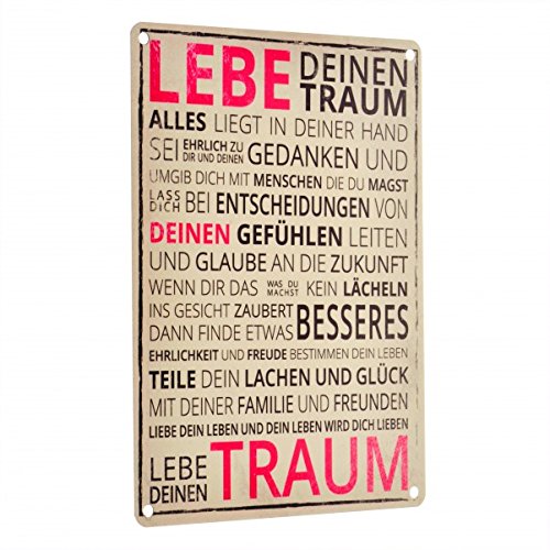 Das Lebe deinen Traum Metallschild in 15×20 cm - 2