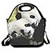 Price comparison product image Dozili Panda Bear Wallpapers Large & Thick Neoprene Lunch Bags Insulated Lunch Tote Bags Cooler Warm Warm Pouch with Shoulder Strap for Women Teens Girls Kids Adults