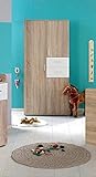 Babyzimmer Kinderzimmer komplett Set ELISA 2 in Eiche Sonoma / Weiß inkl. Umbauseiten Komplettset mit Kleiderschrank , Babybett inkl. Umbauseiten und höhenverstellbarem Lattenrost , Wickelkommode mit Wickelaufsatz und Standregal - 4