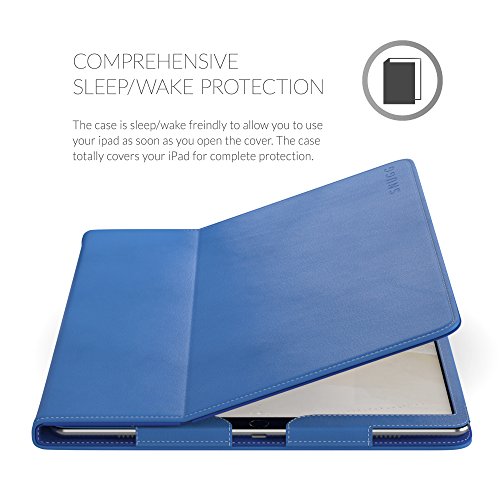 iPad Pro 12.9 (2017) Hülle Blau , Snugg Leder iPad Pro 12.9 (2017) Schutz Klapphülle Case Cover [Lebenslange Garantie] mit Ständer für Apple iPad Pro 12.9 (2017) - 6