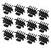 12 Pcs 1.1" Long Black Plastic Mini Hairpin 10 Claws Hair Clip Clamp for Ladies