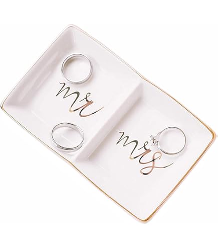 Mr & Mrs EST 2025 Ringschale – Elegante Keramik-Schale Für Ringe & Schmuck