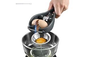FUYTERY Separador de Huevos de Acero Inoxidable Abridor de Huevos Automático de Mano Herramienta de Cocina
