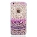 Produktbild iPhone 7 Plus Hülle, iPhone 8 Plus Hülle, MUTOUREN Durchsichtig Schutzhülle Durchsichtig TPU Silikon Case Cover Ultradünne Etui Crystal Transparent Weich Flexibel Rückdeckel Kratzfeste Stoßdämpfende Indische Sonne Henna Mandala, Dunkel Lila