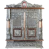 Akshar Furniture Aluminium and Copper Oxidized Home Temple Size(18x7-inches, Silver and Bronze)