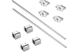 iYueMps Set di guide per stampanti 3D, 2 pezzi 8 mm x 300 mm, 4 pezzi SK8 staffa orizzontale, 4 pezzi SCS8UU cuscinetti lineari cuscinetti a sfera