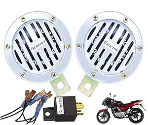 Generox Leher Sonic Horn with Relay and Fitting Wire for Bajaj Pulsar 180 - Set of 2