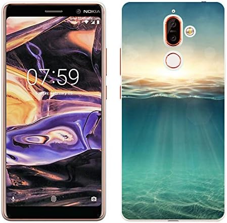 ohotech Nokia 7 Plus case [with free stylus], luxury Anti-Scratch Fingerprint Shock Proof Gel TPU Soft Cover case Skin for Nokia 7 Plus (seawater design)