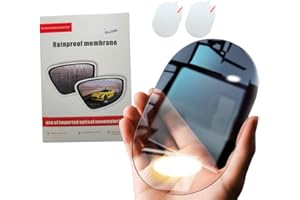 CLAMBER Film para espejo retrovisor coches.Visión clara en días de lluvia, Ant-ivaho, Anti-niebla, Anti-deslumbre por la noche. Coches,Motos,Camiones,Furgonetas.Todos los modelos. (2 piezas 13,5 x 9,5 Cm)