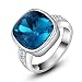 Carina Magical Blue 18k White Gold plated Swarovski Elements Crystal Ring For Women / Girls RS.499.00
