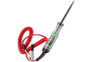 Ruimooto Spannungsprüfer Auto Schaltung Teststift, 5-120V DC KFZ Stromprüfer ​mit Krokodilklemme Federdraht, Spannungsprüfer mit Digitaler LCD Anzeigelampe Auto Prüflampe für PKW/LKW/Motorräder