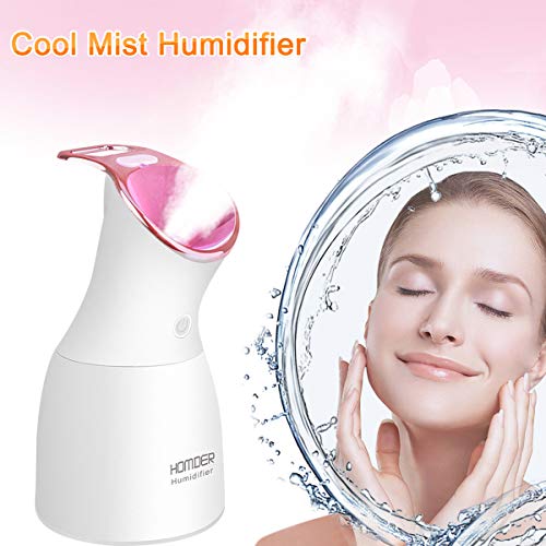 Homder Cool Mist Humidifier Face Steamer, Nano Ionic UV sterilization USB Moisturizing Face Steamers,up to 10hrs Use, BPA-Free, Waterless Auto-Off for Bedroom Office Baby Desk