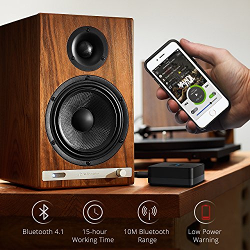 Ricevitore Bluetooth 4.1,Mpow Ricevitore Audio Auto Ricevitore Bluetooth Wireless Adattatore Audio con 3,5 mm Jack/RCA/Aux In per Auto/Altoparlanti/HI-FI Sistemi Stereo/Smartphone e altri Dispositivi[15 Ore di Utilizzo]