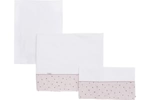 Cambrass Stela - Sábana para capazo, 3 piezas, 80 x 120 cm, color rosa