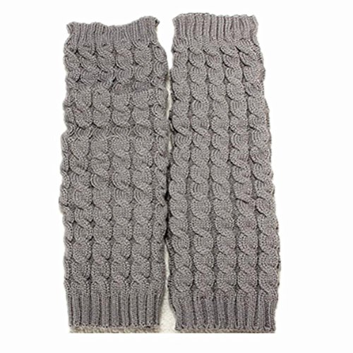 Preisvergleich Produktbild ULTNICE Paar Dame Stricken Stulpen Socken Legwarmer (Hellgrau)