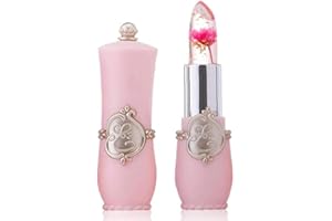 ZJCHAO Przezroczysty Zmień kolor Balsam, Szminka galaretki z Kwiat Długa Trwałość Balsam Usta Zmień kolor zmiana szminki, nawilżając przezroczysty kryształ galaretki kwiat Makeu (proszek rury - 02