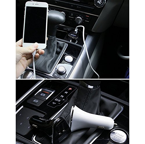 haodou Caricabatteria da auto Dual Port adattatore per auto 4.8Â a ricarica veloce caricatore con tensione di alimentazione LED Display Schermo per iPhone, iPad, Samsung Galaxy, HTC, Nexus, LG, Sony, Tablet e altri dispositivi elettronici Nero