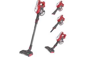 Hoover H-FREE100 HF122RH Aspirateur Balai sans fil Multifonction, Puissant 22V,Grande Autonomie 40min, Maxi Capacité 0,9L,Position Parking,Filtre Lavable, Accessoires Embarqués Brosse Meuble + Suceur