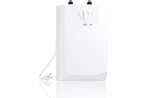 ‎AEG AEG Boiler BOI 5 U, Untertischboiler 5 Liter Niederdruck mit Stecker 230V für Küchenspüle + Wachbecken, 2 kW, Made in Germany, 204616