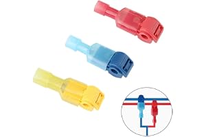 Aiqeer 100 st (50 par) T-Tap självskalande elektriska kontakter set, snabbskarv T-kran kabelterminalblock, helt isolerad manl