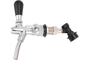 CAFOPGRILL Rubinetto per Birra alla Spina Regolabile, Rubinetto da Birra in Acciaio Inossidabile per Birra Artigianale con Controllo del Flusso del Liquido con Blocco a Sfera, 7,7 * 7,1 Pollici