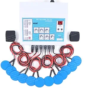 MEDGEARS 6 Channel LCD Tens Physiotherapy Portable Nerve Stimulator Electrotherapy Physiotherapy Machine with One Year Warranty