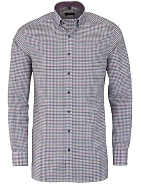 ETERNA Modern Fit Hemd extra kurzer Arm Patch Karo dunkelblau AL 59