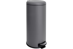 SVITA T30 Mülleimer Grau Treteimer Abfalleimer 30 Liter inkl. Inneneimer rund Küchen-Hilfe